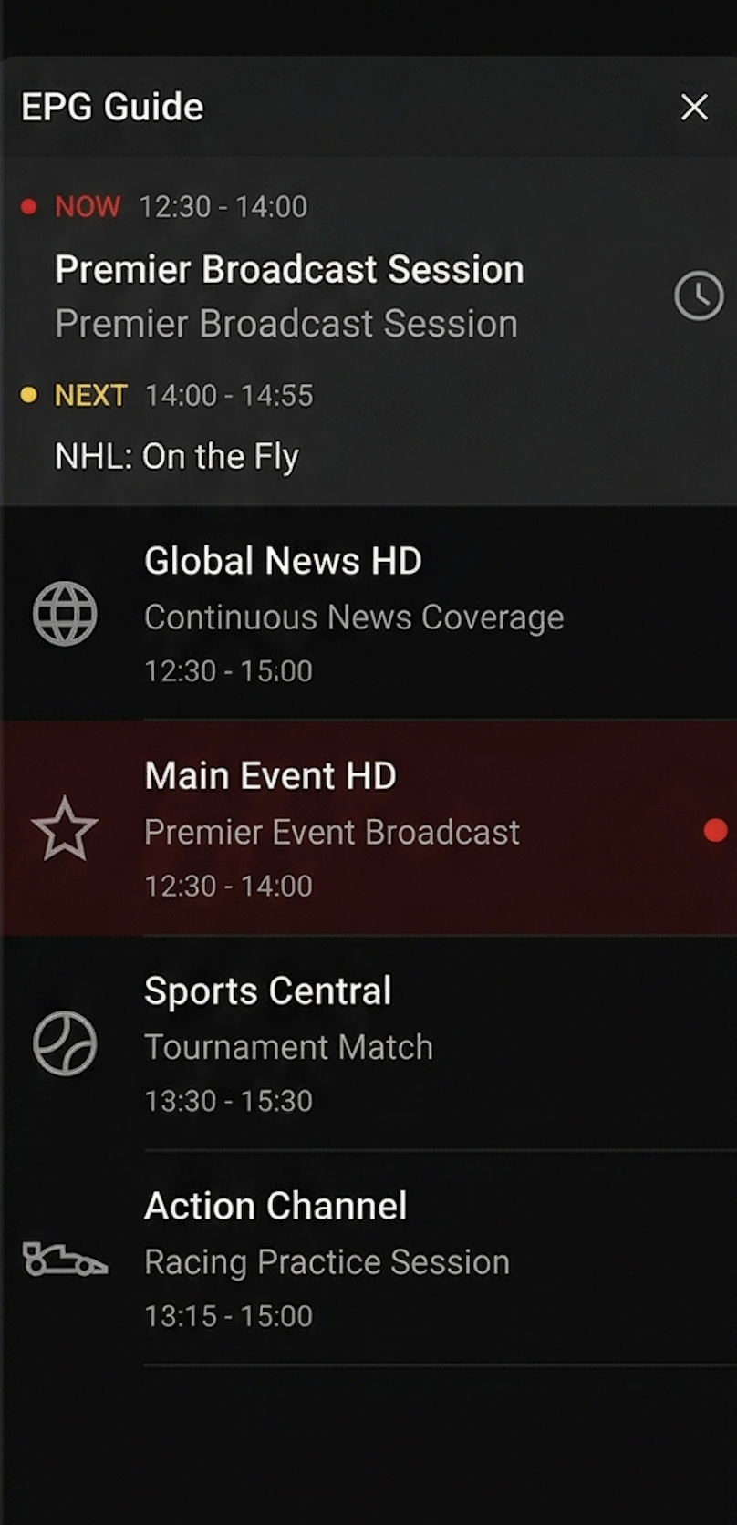 EPG TV guide